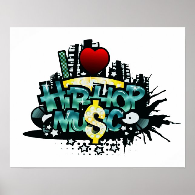 Pôster I Heart Hip Hop Music (Frente)