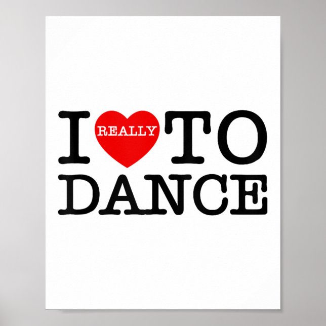 Poster I Heart Love Dance Diancing Dancing Dancing Dia de (Frente)