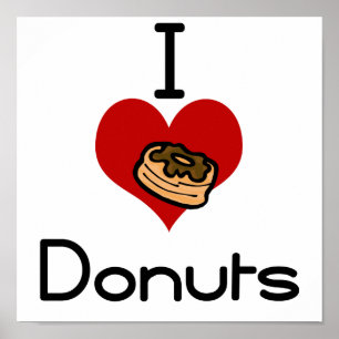 Poster I heart-love donut