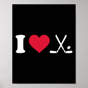 Poster I Heart Love Field Hockey - Unisex
