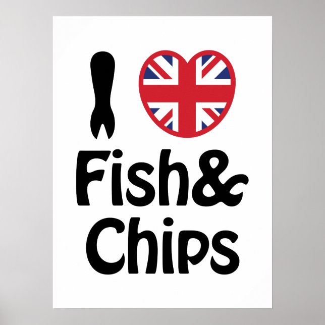 Poster I Heart [Love] Fish & Chips (Frente)