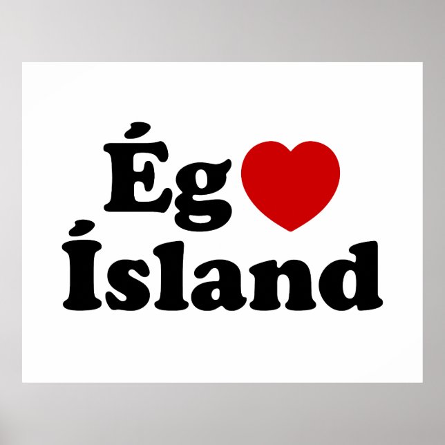 Poster I Heart (Love) Islândia [Ég Elska Ísland] Islandês (Frente)