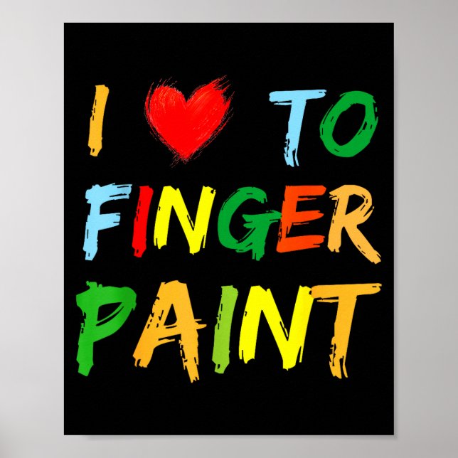 Poster I Heart Love To Finger Paint I'm Paint Cute Couple (Frente)