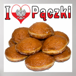Pôster I Heart Paczki Comida Polonesa