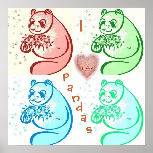 Poster I Heart Pandas (Frente)