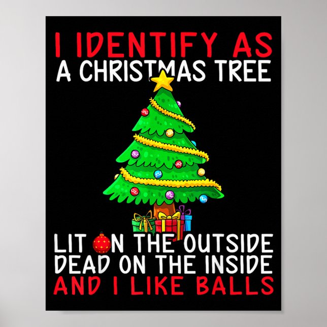 Poster I Identify As A Christmas Tree Lit On The Outside  (Frente)