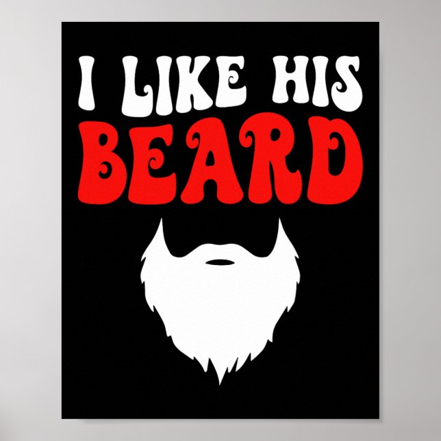 Poster I Like His Beard Matching Couples Funny Valentine' (Frente)