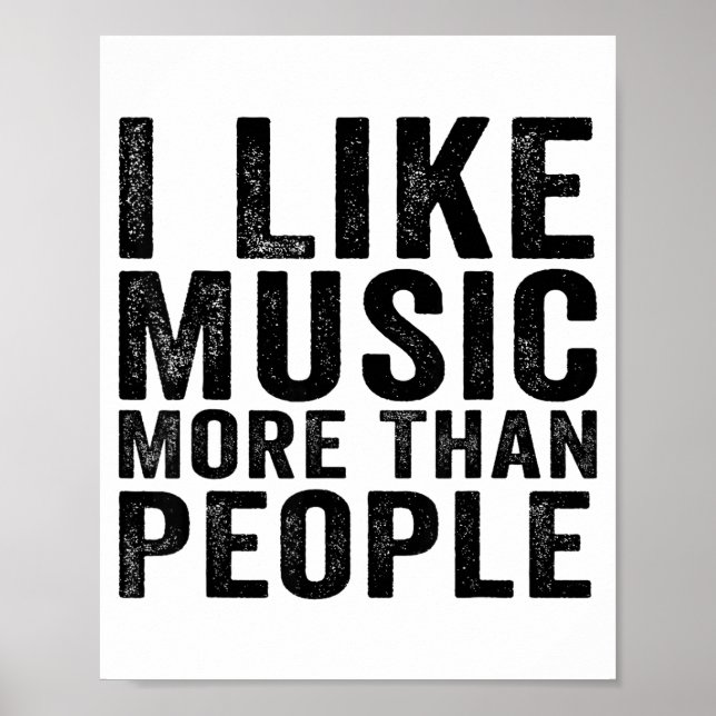 Poster I Like Music More Than People Funny Musicians Sayi (Frente)