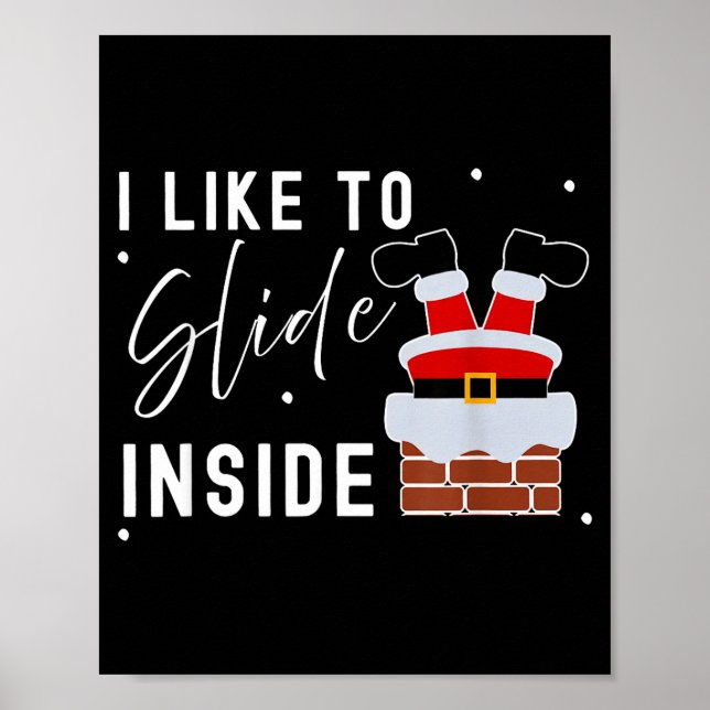 Poster I Like To Slide Inside Funny Xmas Couple Unhinge P (Frente)