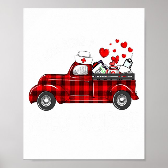 Poster I Love Being A Nicu Nurse Valentine Buffalo Plaid  (Frente)