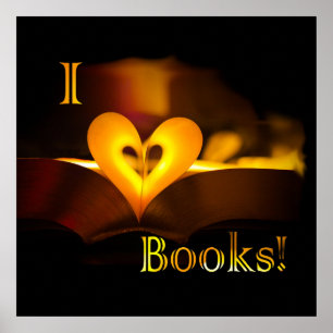 Pôster I Love Books - I 'Heart' Books (Candlelight)