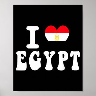 Poster I Love Egypt Heart Flag Retro Travel Souvenir