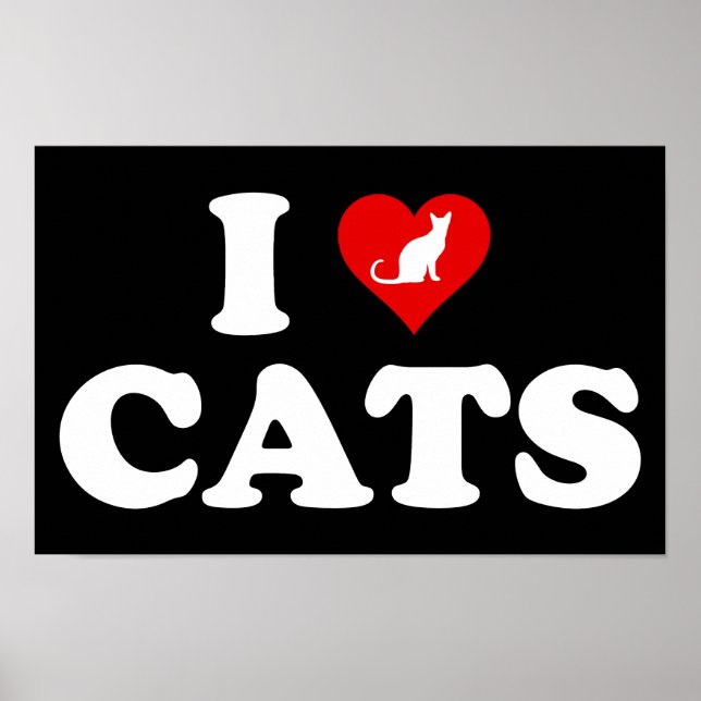 Poster I Love (Heart) Cats (Frente)