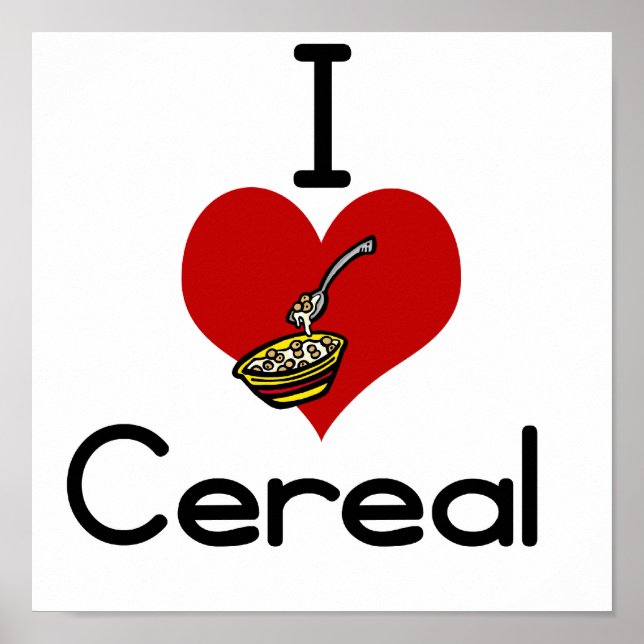 Poster I love-heart cereal (Frente)