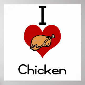 Poster I love-heart chicken