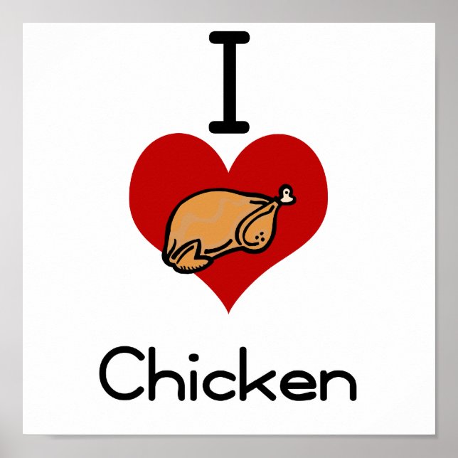 Poster I love-heart chicken (Frente)