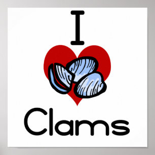 Pôster I love-heart clams