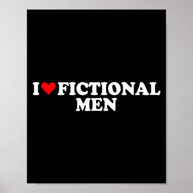 Poster I Love Heart Fictional Men Simple Cute Funny Readi (Frente)