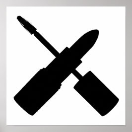 Pôster I Love Make Up Lipstick Mascara Cosmetics Makeup
