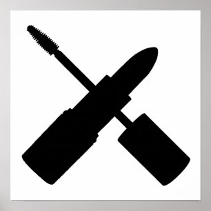 Pôster I Love Make Up Lipstick Mascara Cosmetics Makeup