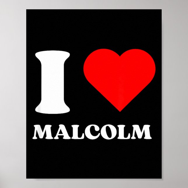 Poster I Love Malcolm I Heart Malcolm Name Y2k Valentines (Frente)