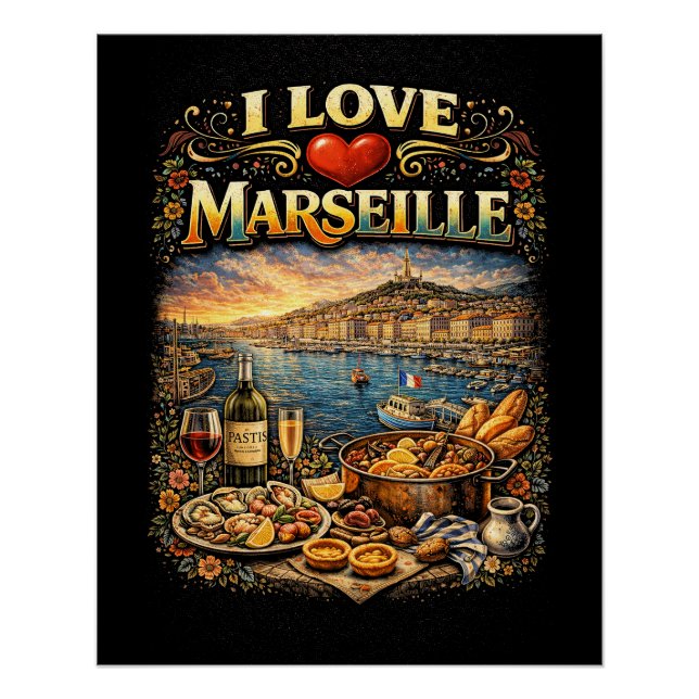 Pôster I love Marseille (Frente)