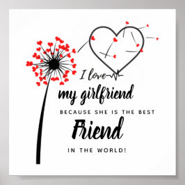 Poster I Love My Girlfriend PHOTO Gift Personalized Heart