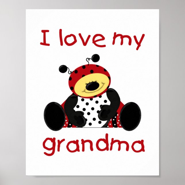 Pôster I love my grandma (boy ladybug) (Frente)