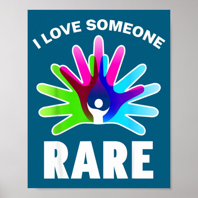 Poster I Love Rare Disease Awareness Shirt - Rare Disease (Frente)