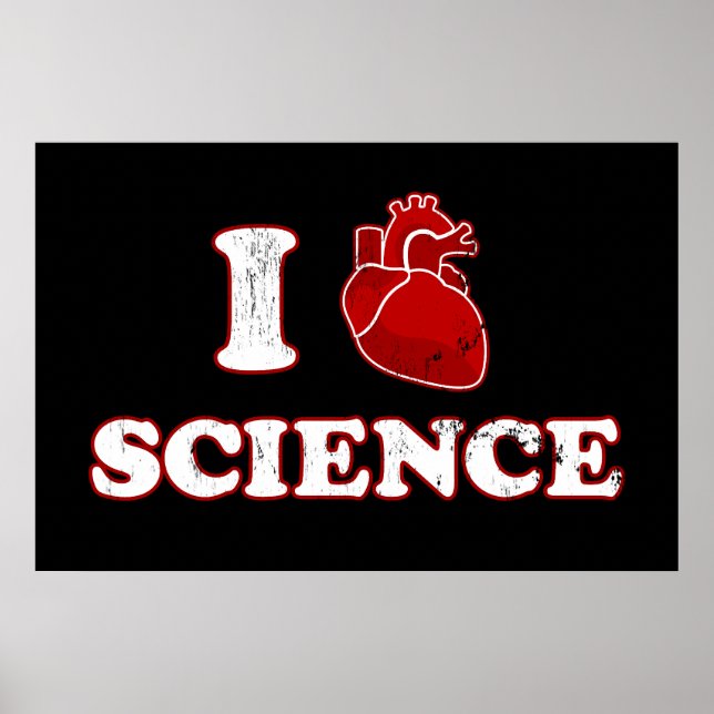 Pôster i love science / i heart science / anatomy (Frente)