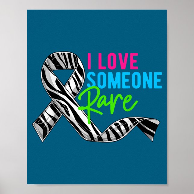 Poster I Love Someone Rare Zebra Ribbon - Rare Disease Aw (Frente)