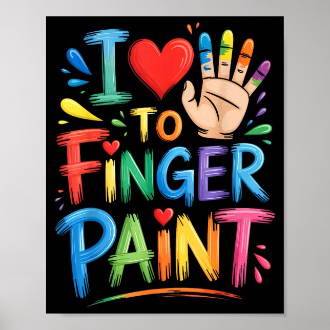 Poster I Love To Finger Paint Couples Art Teacher Finger  (Frente)