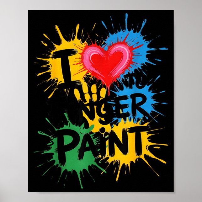 Poster I Love To Finger Paint Couples Art Teacher Finger  (Frente)