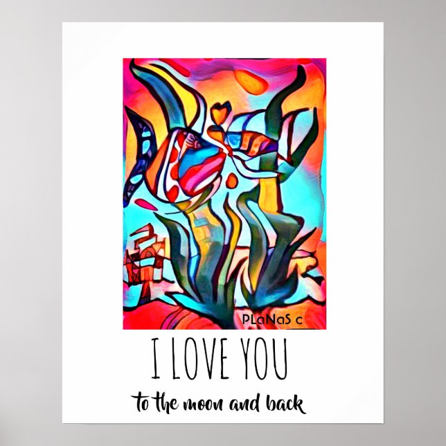 Poster I love you to the moon and back (Frente)