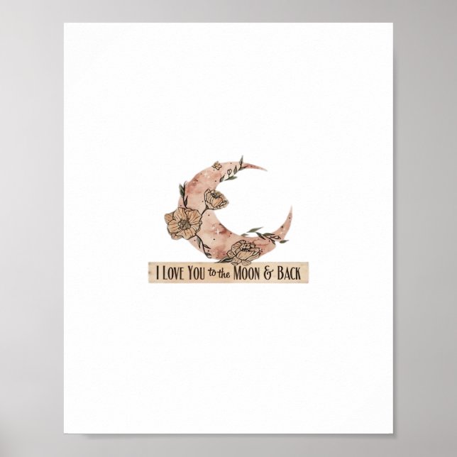Poster I Love You To The Moon And Back Heartfelt Clean De (Frente)