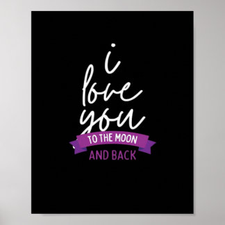 Poster I Love You To The Moon And Back Romantic Aesthetic