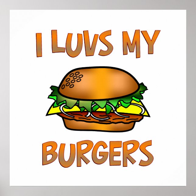 Poster I Luvs Burgers (Frente)