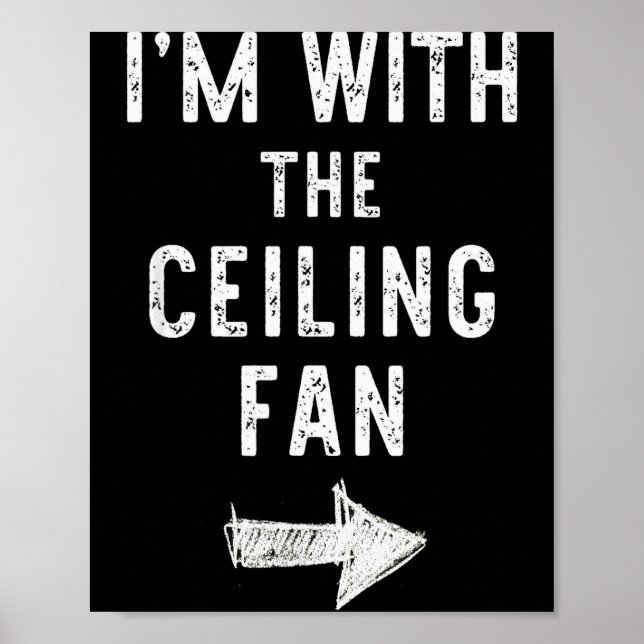 Poster I’m With The Ceiling Fan Funny Halloween Couple Co (Frente)
