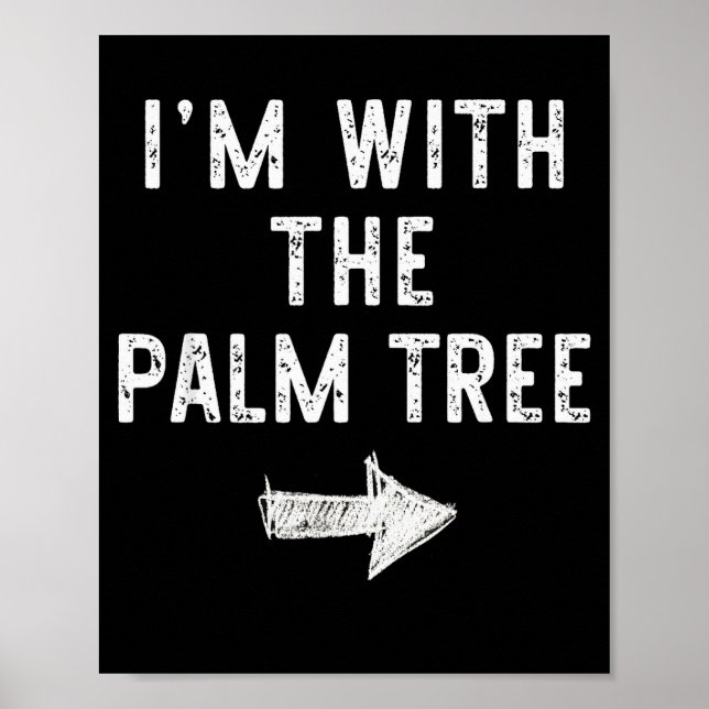 Poster I’m With The Palm Tree Funny Halloween Couple Cost (Frente)