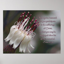Poster I Peter 4:13 Inspirational Floral
