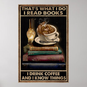 Poster I Reading Book And Drink Coffee