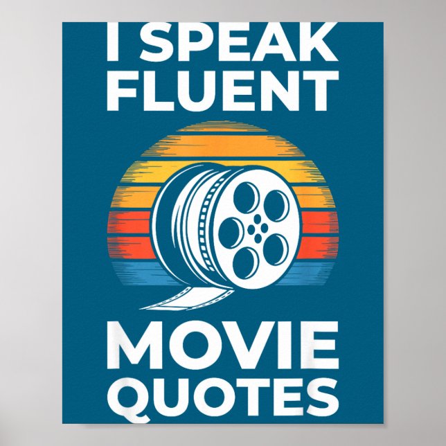 Poster I Speak Fluent Movie Quotes Shirt Men Women Cinema (Frente)
