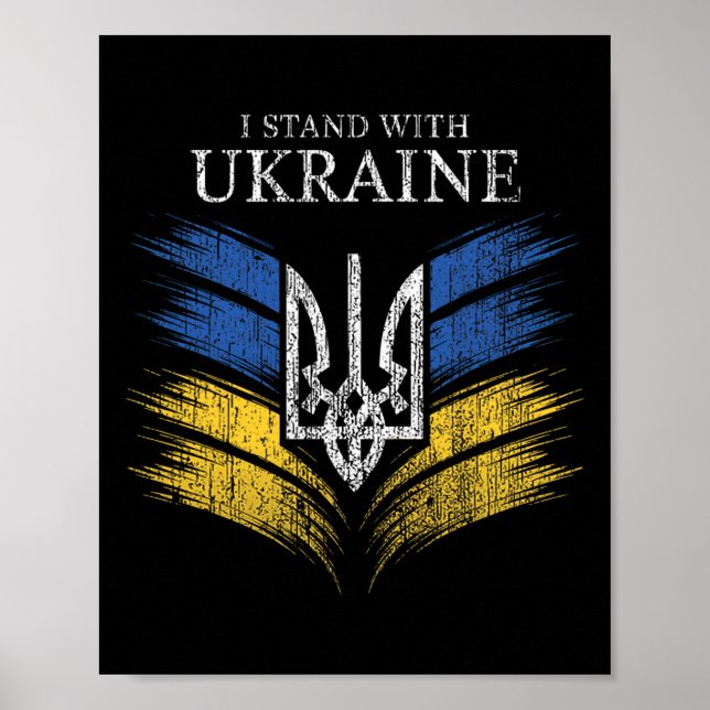 Poster I Stand With Ukraine Show Support With This Ukrain (Frente)