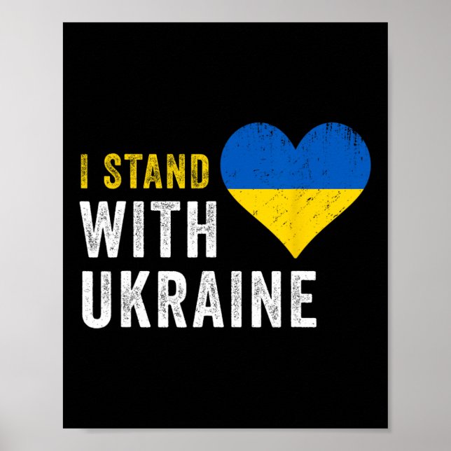 Poster I Stand With Ukraine Stop Putin Stop War Support U (Frente)