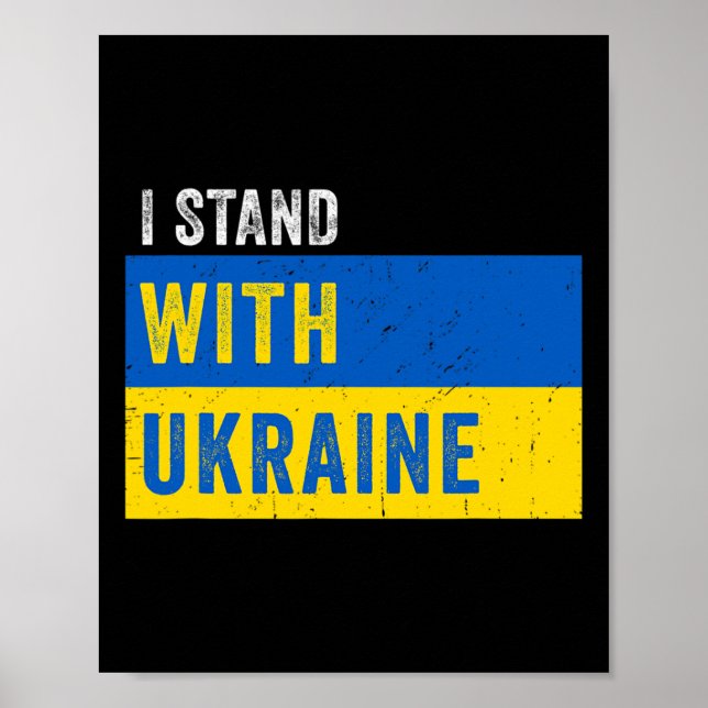 Poster I Stand With Ukraine Stop Putin Stop War Support U (Frente)