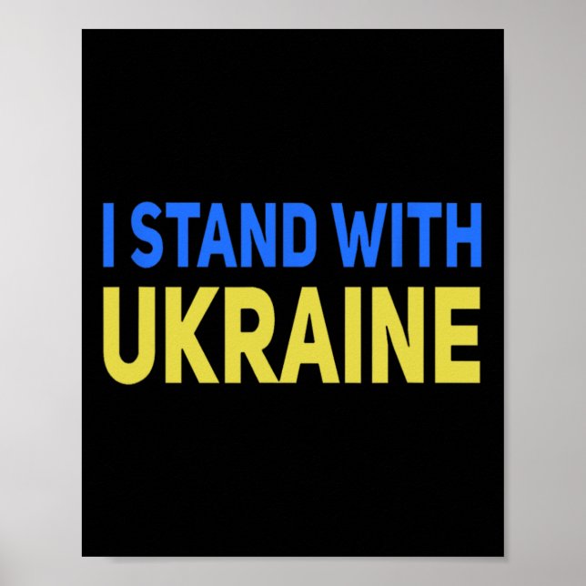 Poster I Stand With Ukraine Support Peace And Save Ukrain (Frente)