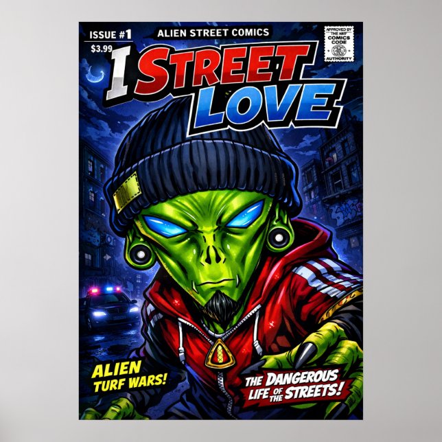 Poster I Street Love – Urban Alien Comic Cover Art (Frente)