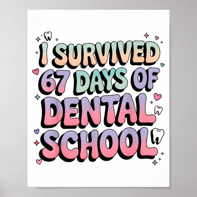 Poster I Survived 67 Days Of Dental School Students Teach (Frente)
