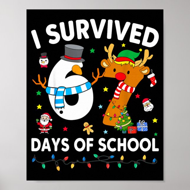 Poster I Survived 67 Days Of School Funny Meme Six Seven  (Frente)
