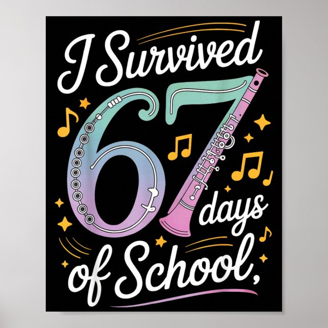 Poster I Survived 67 Days Of School - Teachers Students M (Frente)